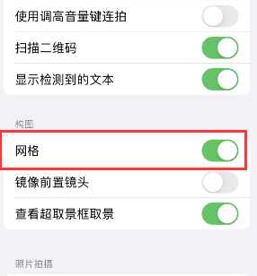 卢龙苹果手机维修网点分享iPhone如何开启九宫格构图功能 