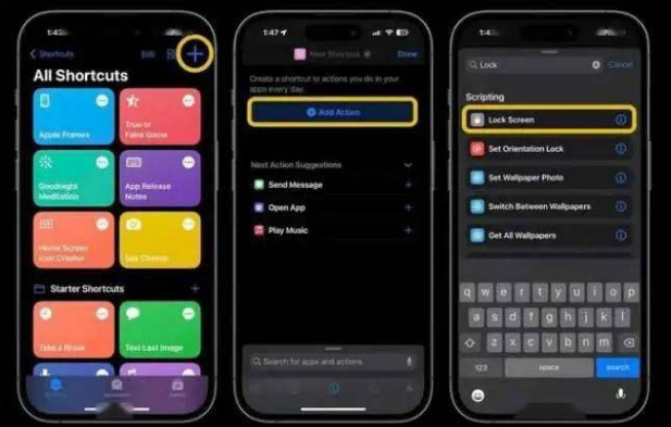 卢龙苹果14锁屏维修店分享iPhone14升级iOS16.4后如何创建锁屏快捷方式 