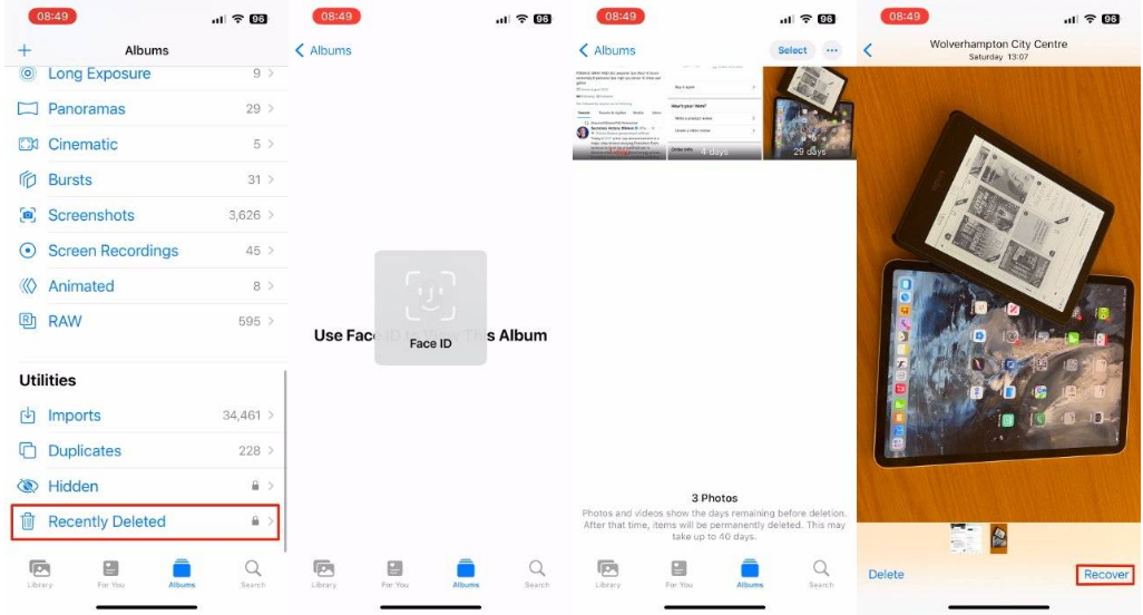 卢龙苹果14维修分享 iPhone14 上恢复已删除的照片 