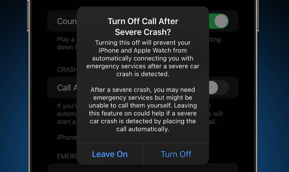 卢龙苹果14维修分享 iPhone 14 和 Apple Watch 上关闭崩溃检测 