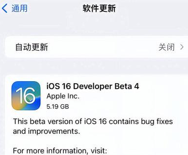 卢龙苹果手机维修分享iOS16 Beta4 更新内容及升级建议 